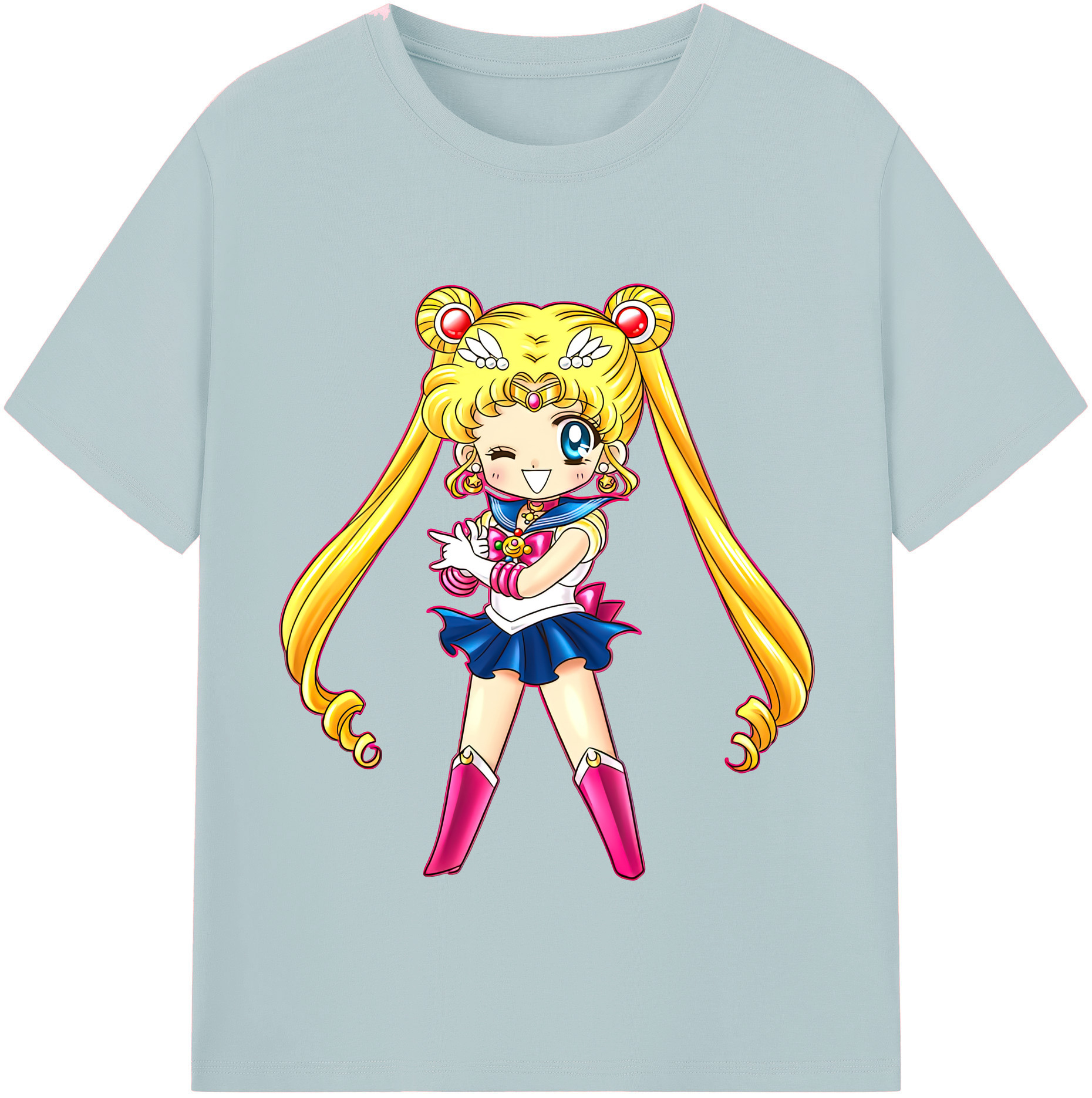 （画像用） 美少女戦士セーラームーン 月野 うさぎ つきの うさぎ Sailor Moon Tsukino Usagi 綿100％半袖Tシャツ（フロントプリント）
